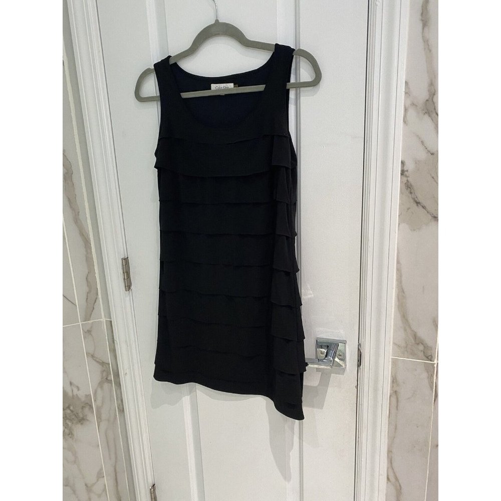 Calvin Klein Women’s Sleeveless Black Layered Top Size Petite Extra Smal…